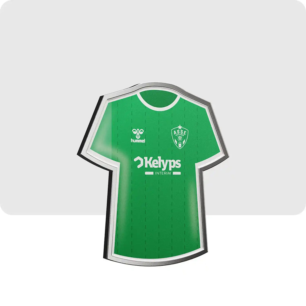 magnet représentant le maillot de l'équipe de football de Saint-Etienne.