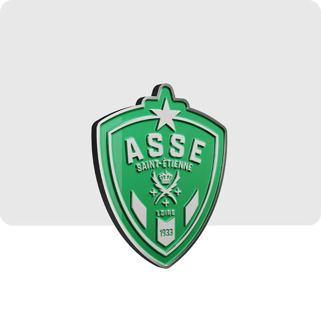 Pins personnalisé de couleur vert et gris pour le club de football de l'ASSE.