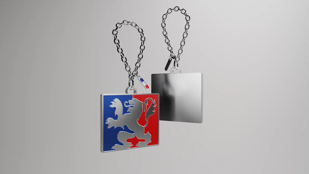 illustration 3D d'un porte clé gravé. 